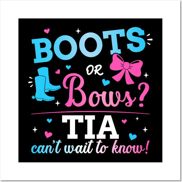 Gender reveal boots or bows tia matching baby party Wall Art by Designzz